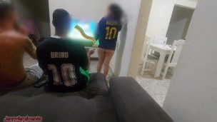 I had to have sex with my husband friend because of a bet, but I got horny and ended up doing DP